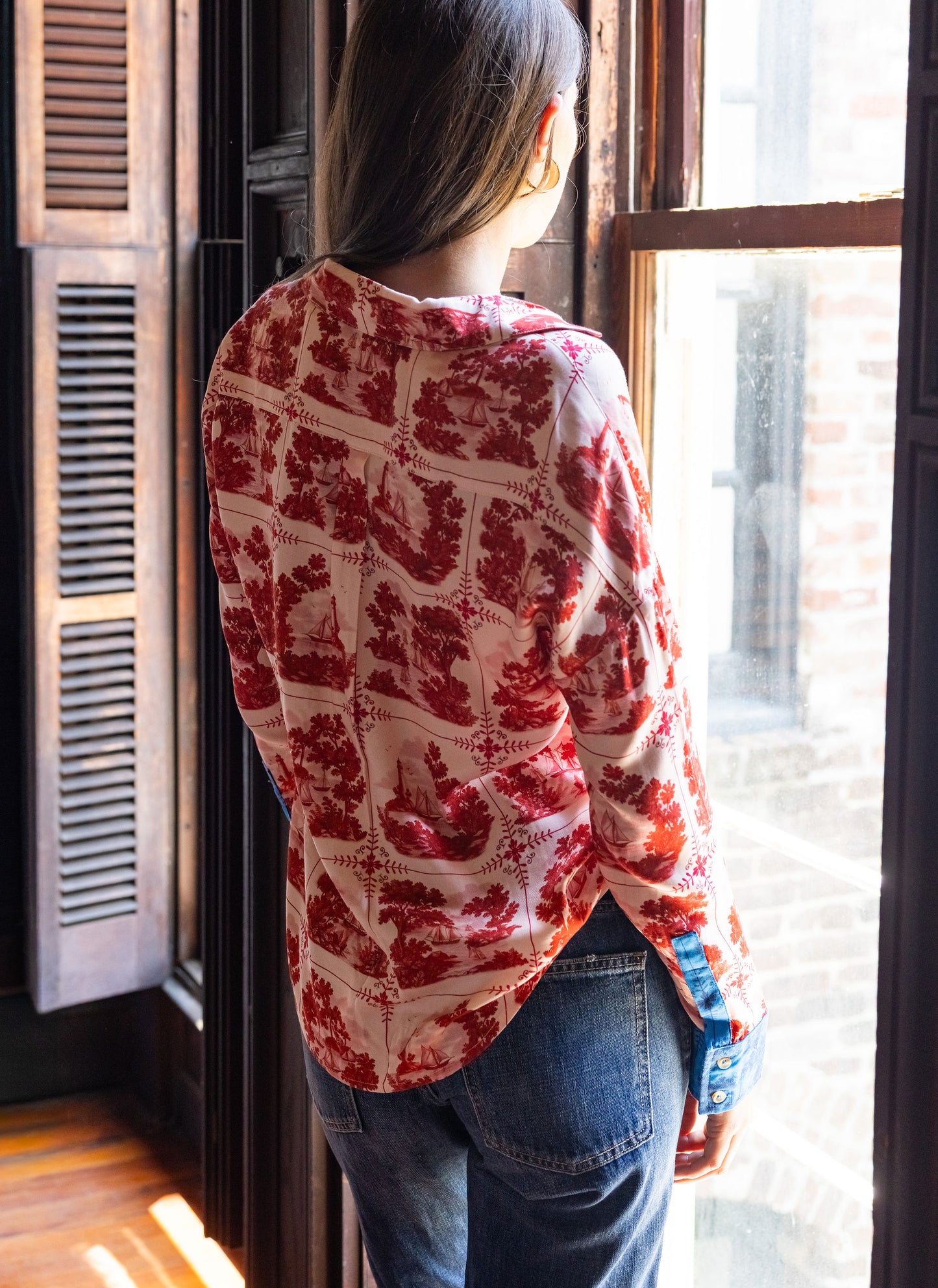 Maeve Buttondown Shirt - Red Sailor's Tile