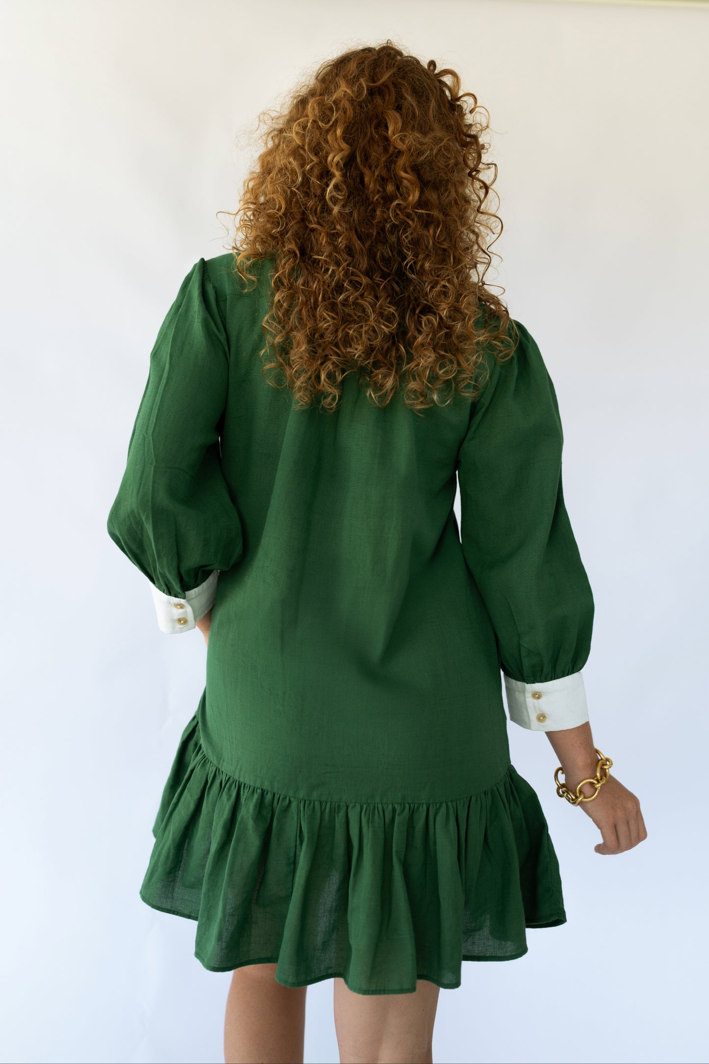 Whalen Shirt Dress - Emerald