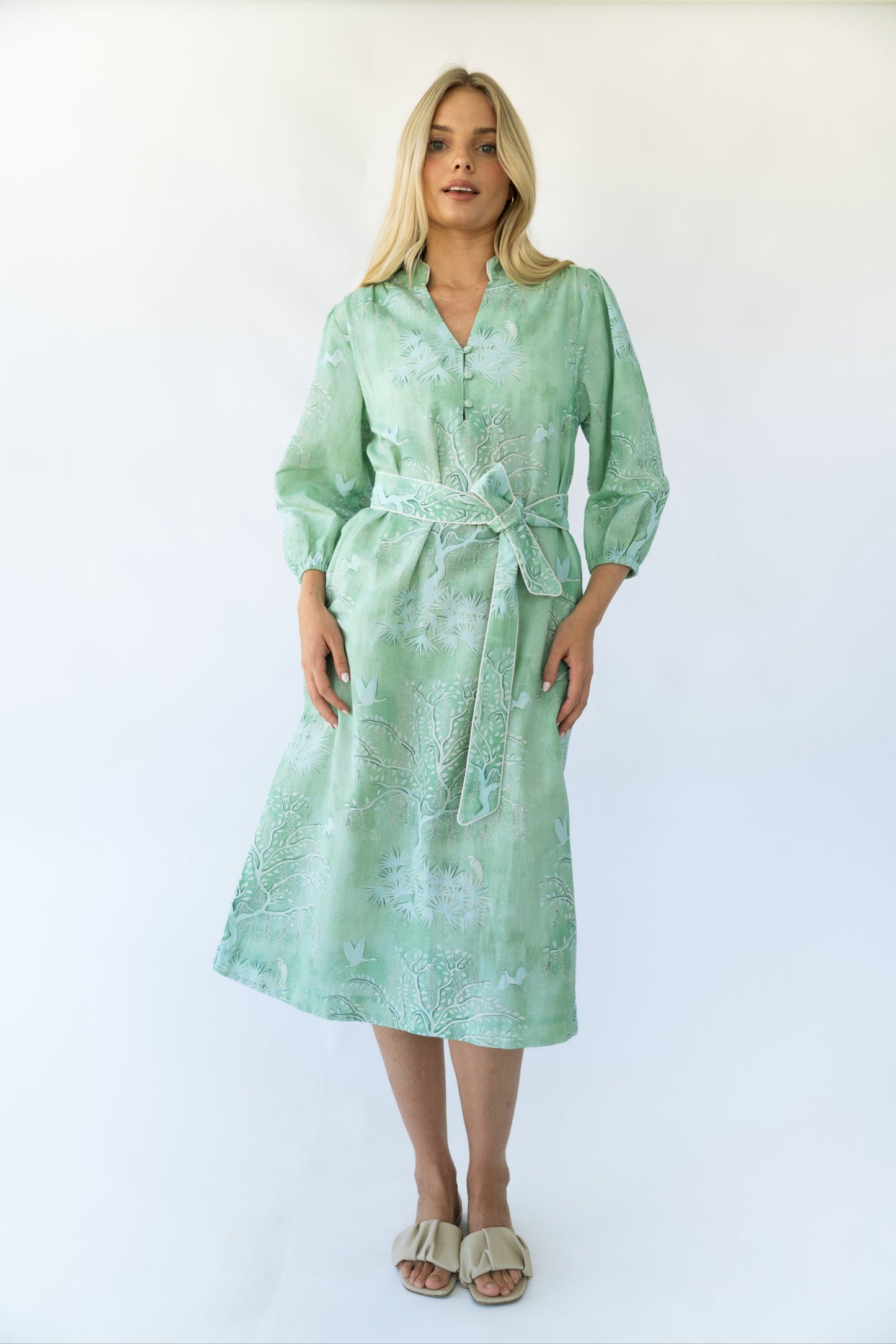 Faith Caftan - Green Lowcountry Watercolor