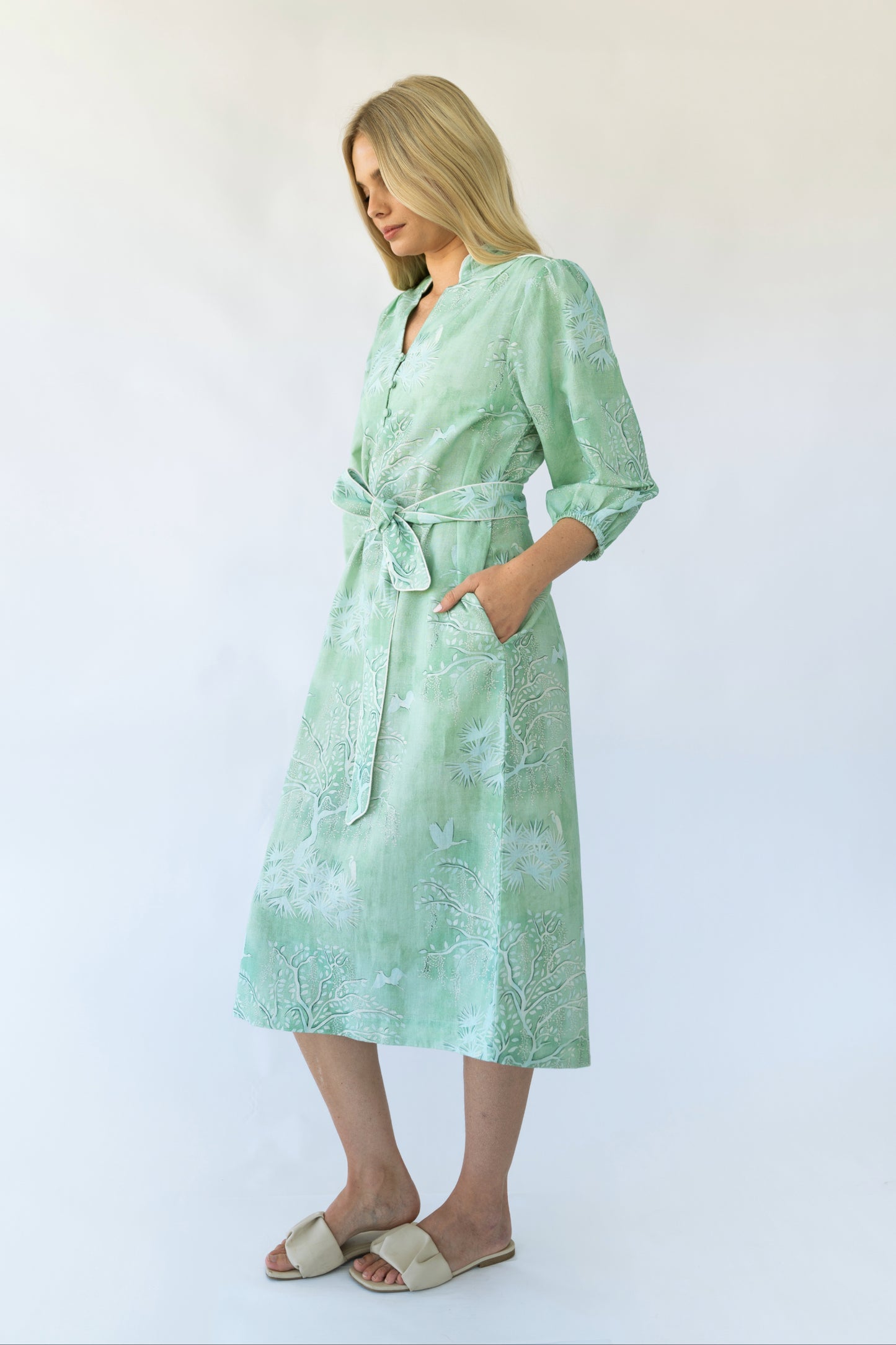 Faith Caftan - Green Lowcountry Watercolor