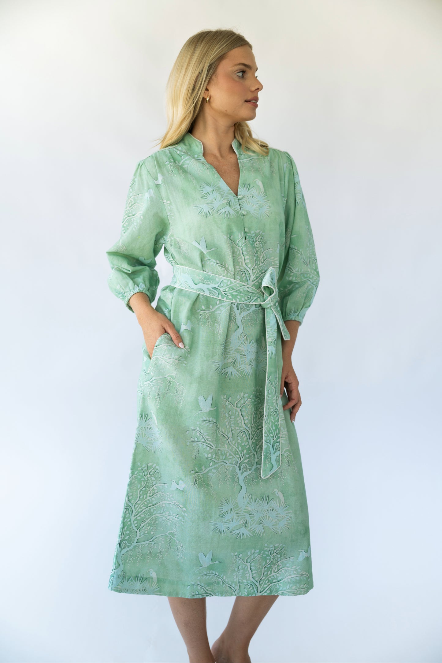 Faith Caftan - Green Lowcountry Watercolor