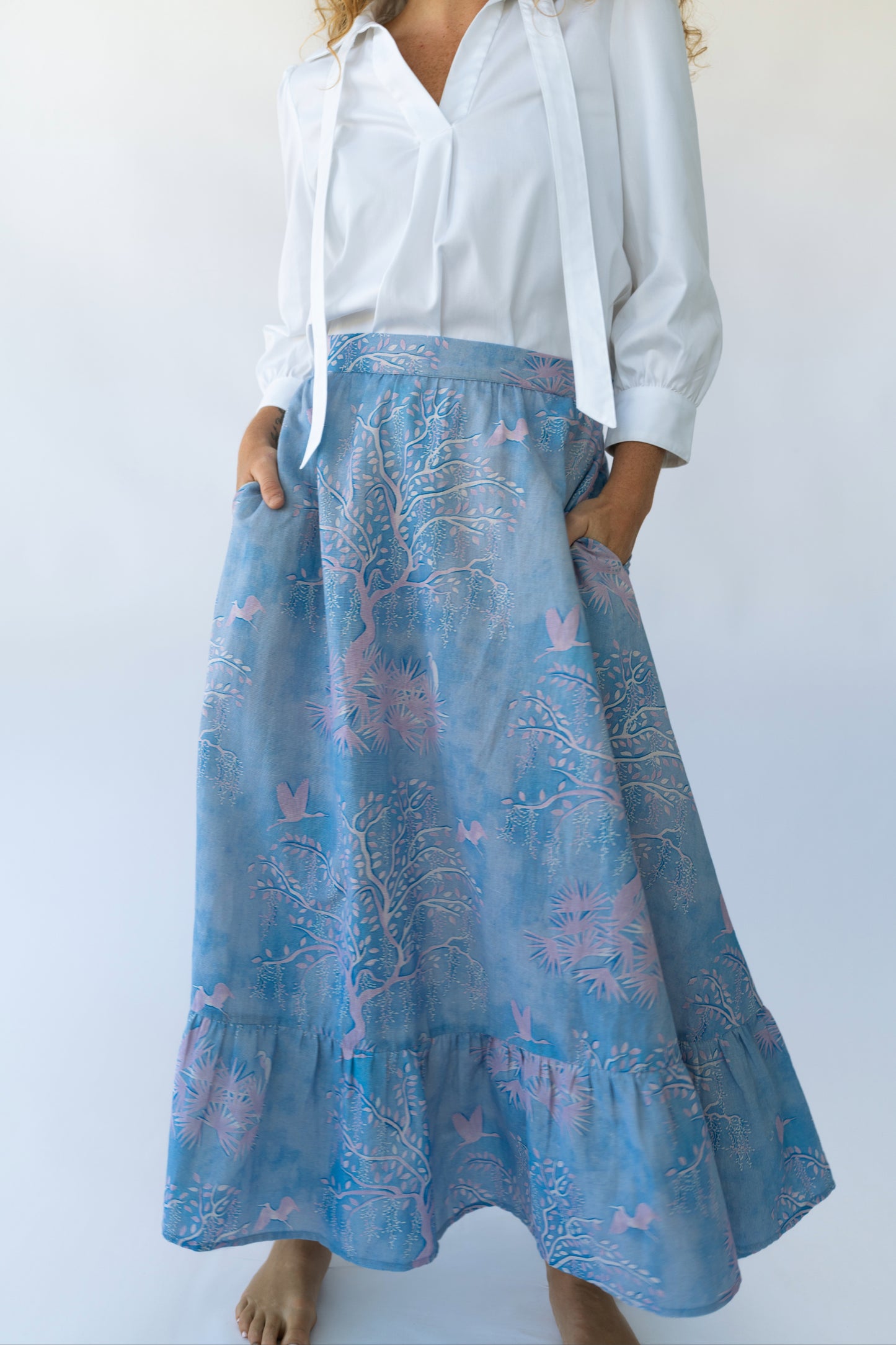 Florence Maxi Skirt - Purple Lowcountry Watercolor