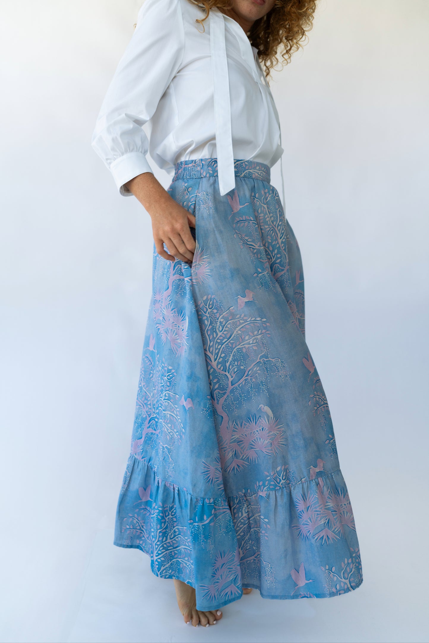 Florence Maxi Skirt - Purple Lowcountry Watercolor
