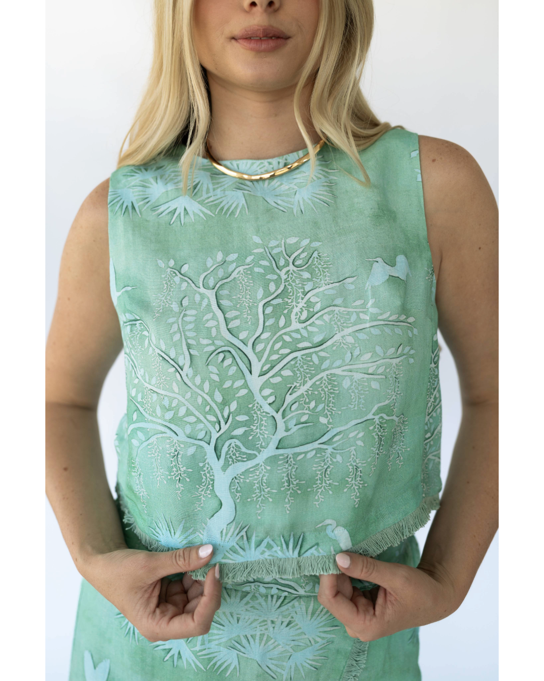 Alice Top - Green Lowcountry Watercolor