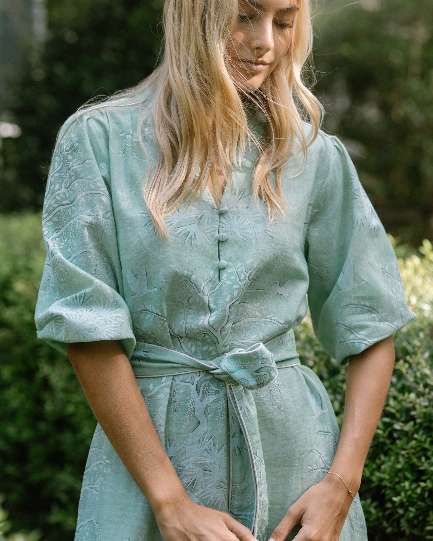 Faith Caftan - Green Lowcountry Watercolor