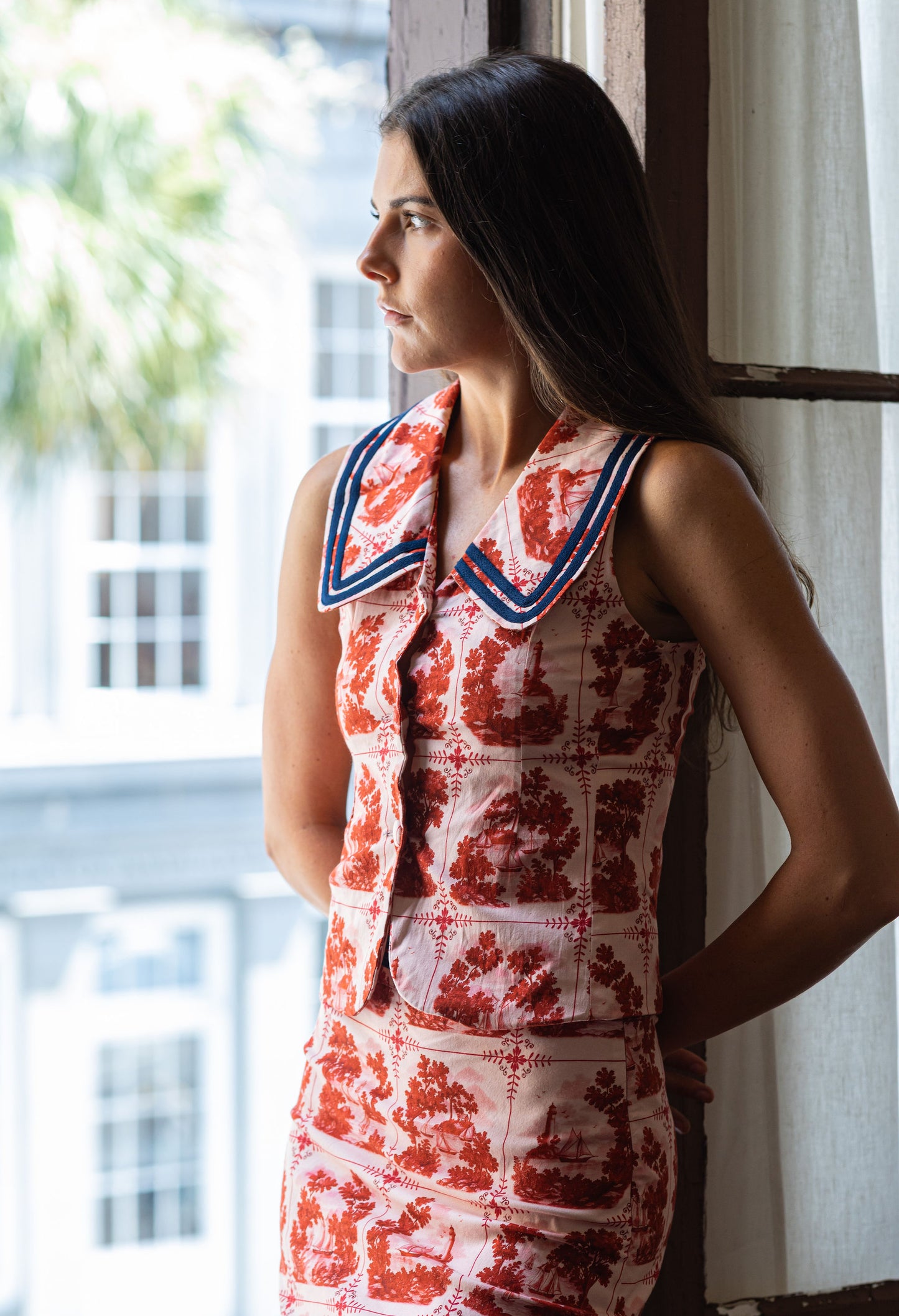 Elizabeth Vest - Red Sailor's Tile