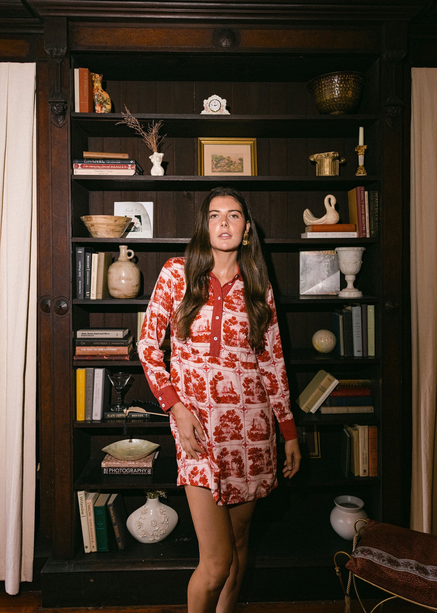 Jenny Shirt Dress - Red Sailor's Tile