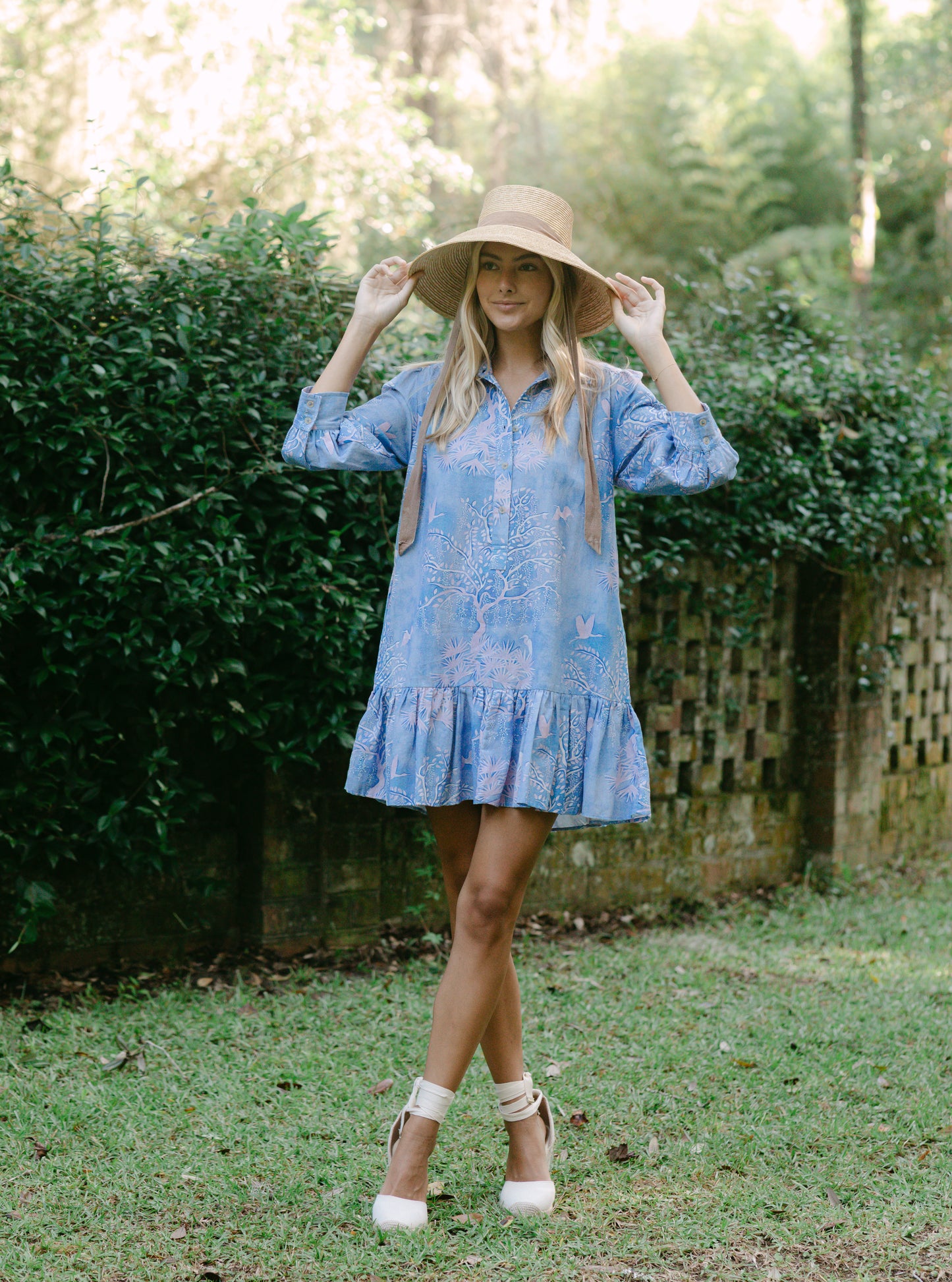 Whalen Shirt Dress - Purple Lowcountry Watercolor