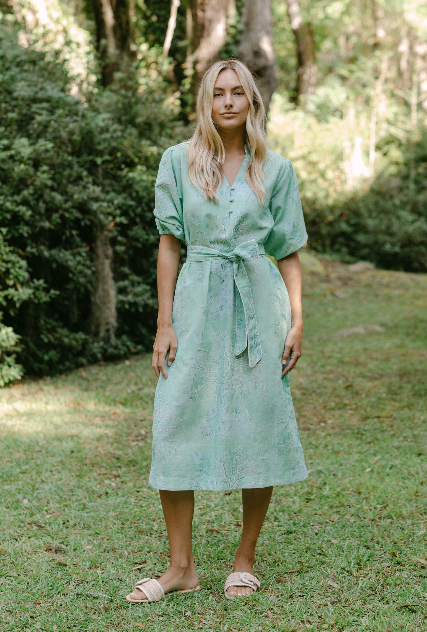 Faith Caftan - Green Lowcountry Watercolor